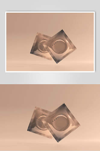 膨化袋齿轮状棕避孕套塑料样机