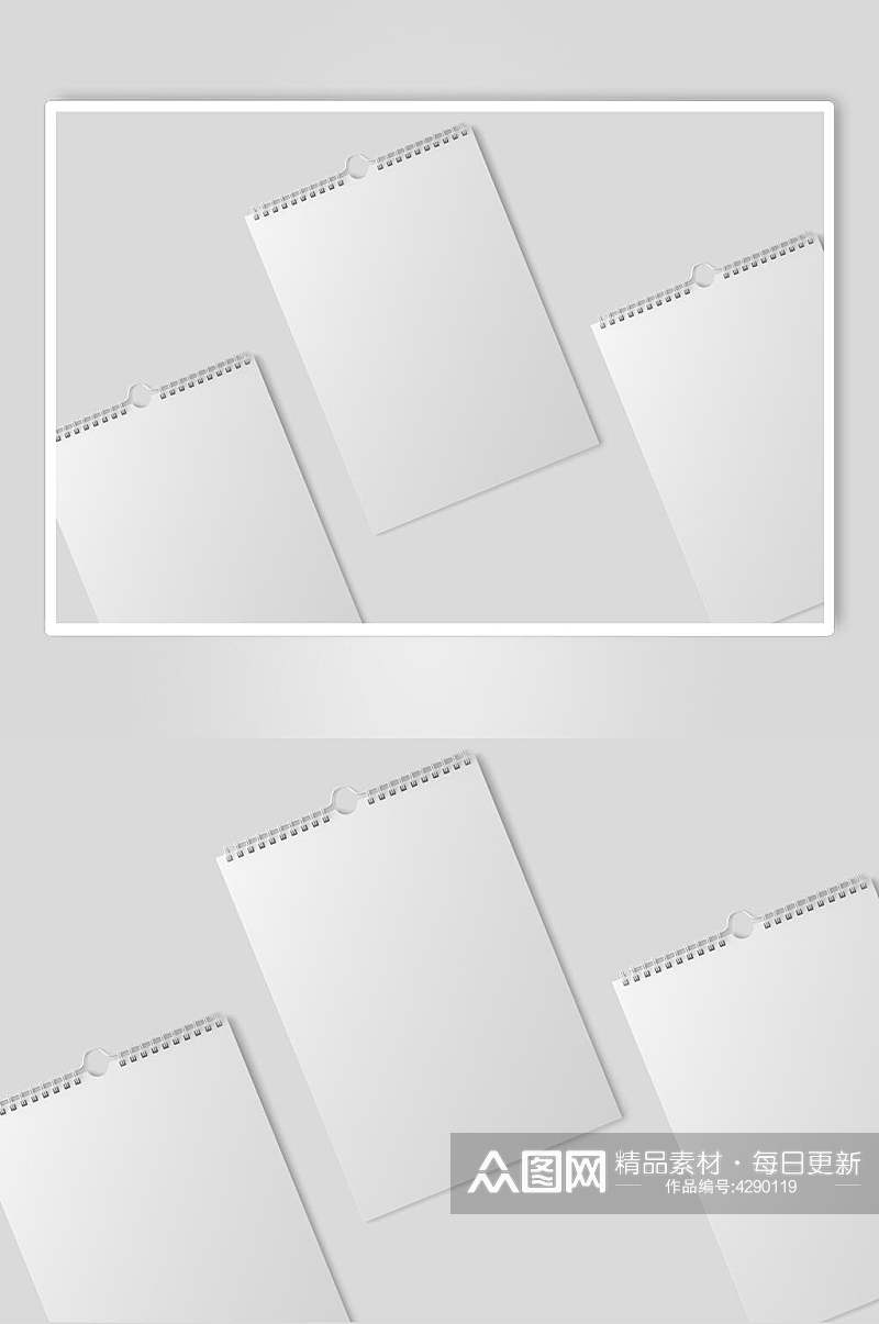 长方形纸张铁环扣笔记本设计样机素材