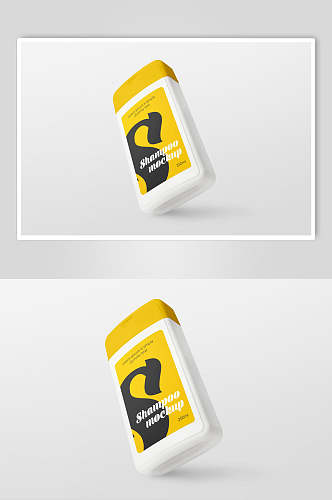 黄色瓶子包装设计样机