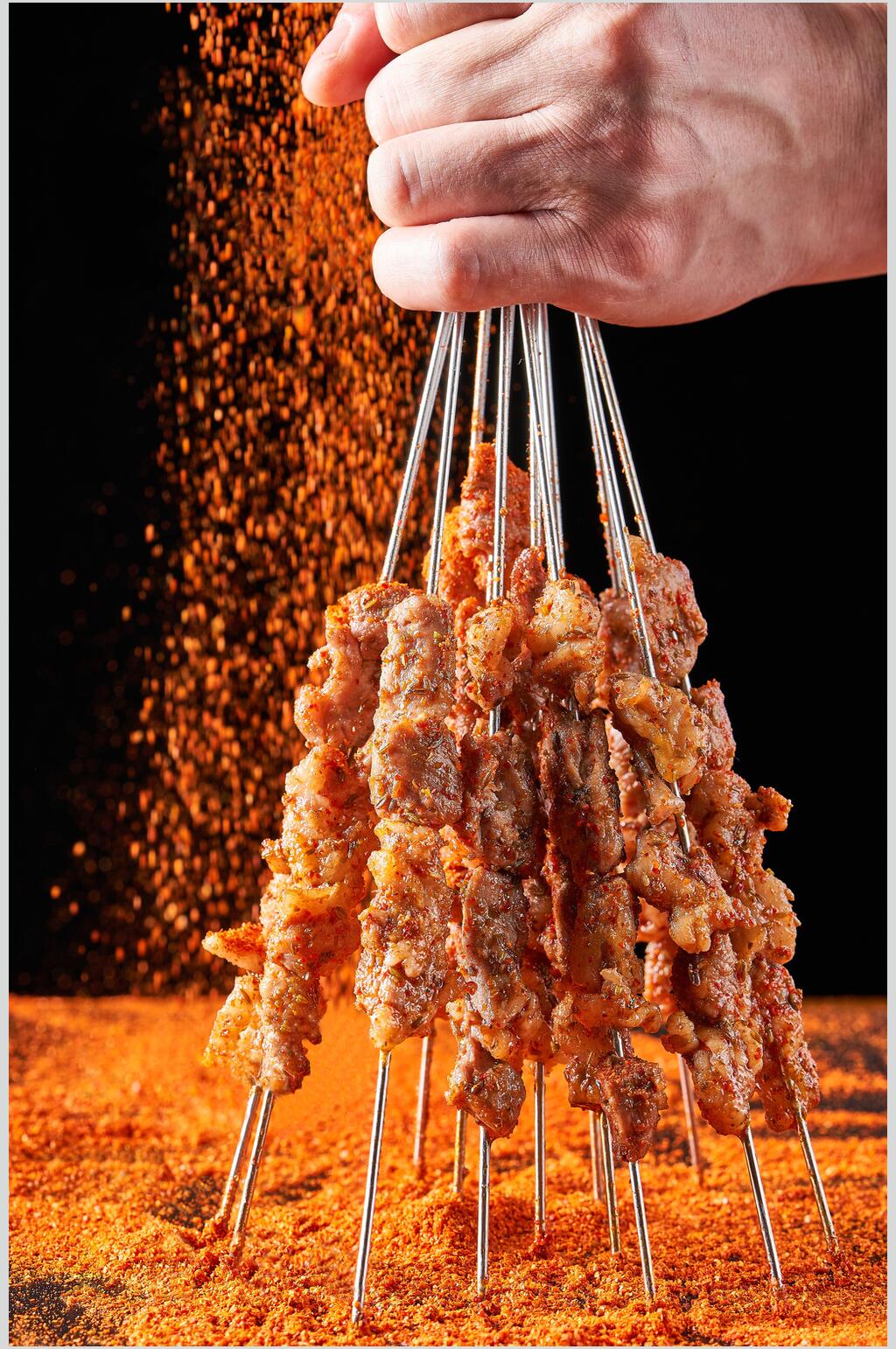 羊肉串烤串美食图片素材