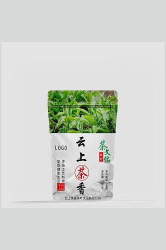 云上茶香植物绿色零食包装样机