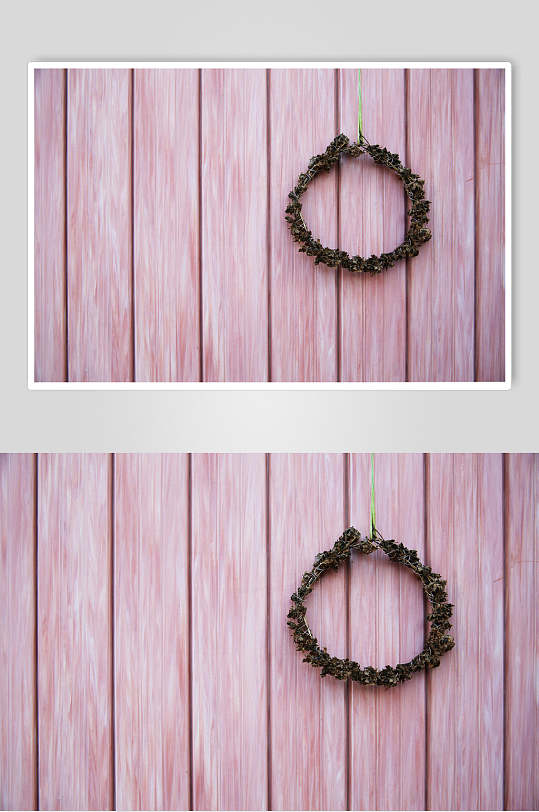 粉色环形杂物木板背景图片