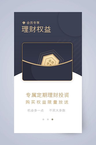 创意会员专享理财权益APP引导页