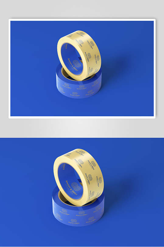 英文字母立体圆形胶带不干胶样机