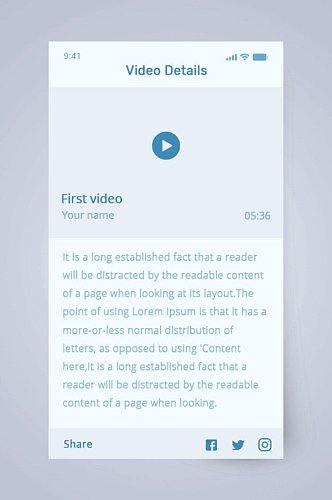 手机英文视频UI界面设计