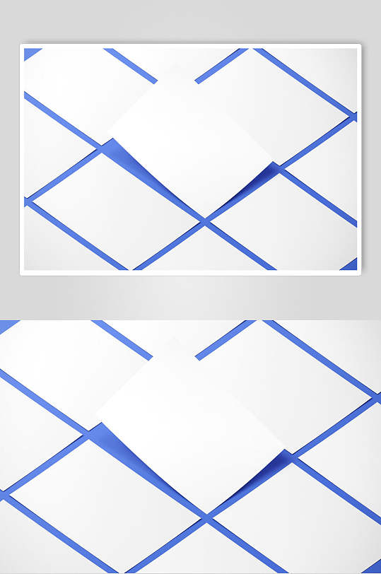 长方形纸张白色卡片名片排版样机