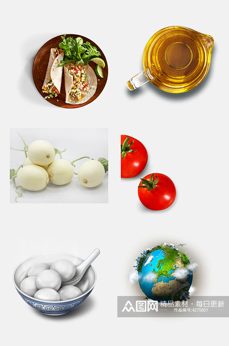 创意汤圆新鲜食材果蔬免抠素材素材