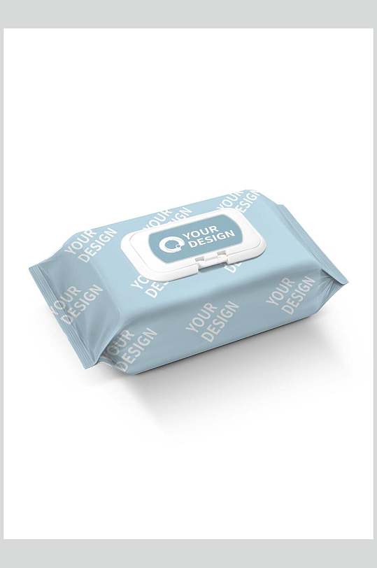 蓝色塑料湿纸巾包装样机