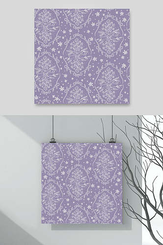 紫色手绘创意大气日系森系背景素材