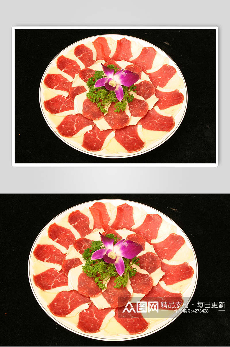 烤胸叉肉肉片图片素材