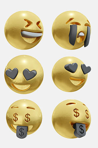 金钱符号黄趣味表情包免抠素材