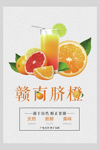 复古橙子果汁海报