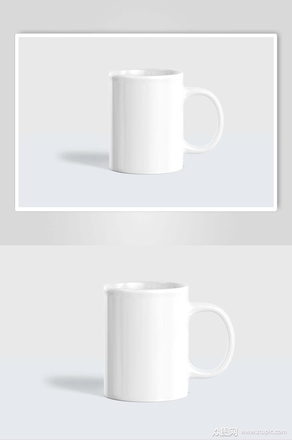 圆形白色陶瓷马克杯样机模板下载-编号4290487-众图网