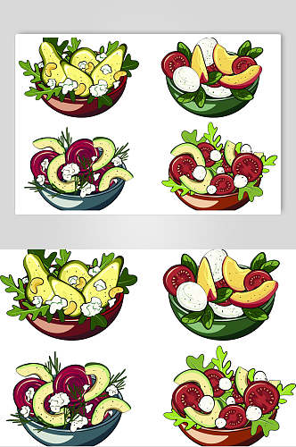 蔬菜瓜果手绘水果海报矢量海报