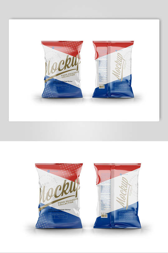 彩色塑料袋子零食包装样机-众图网