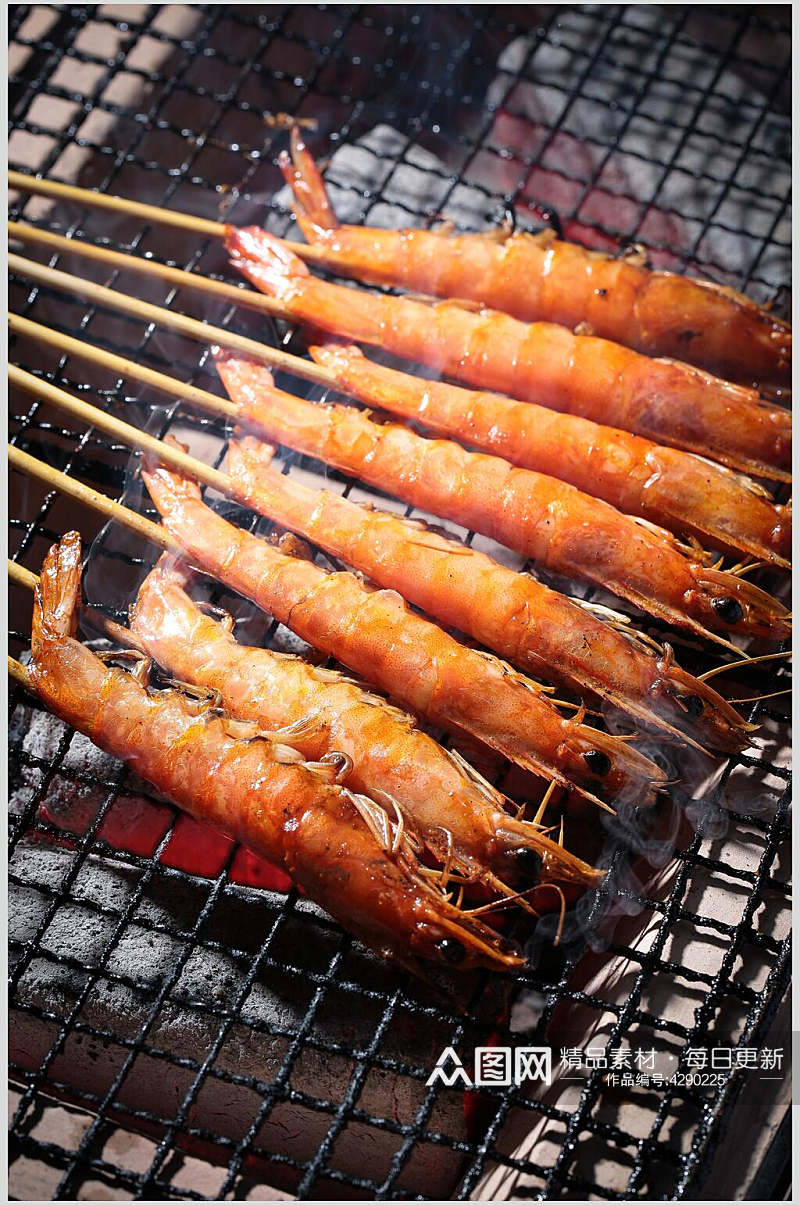 虾子烤串美食图片素材