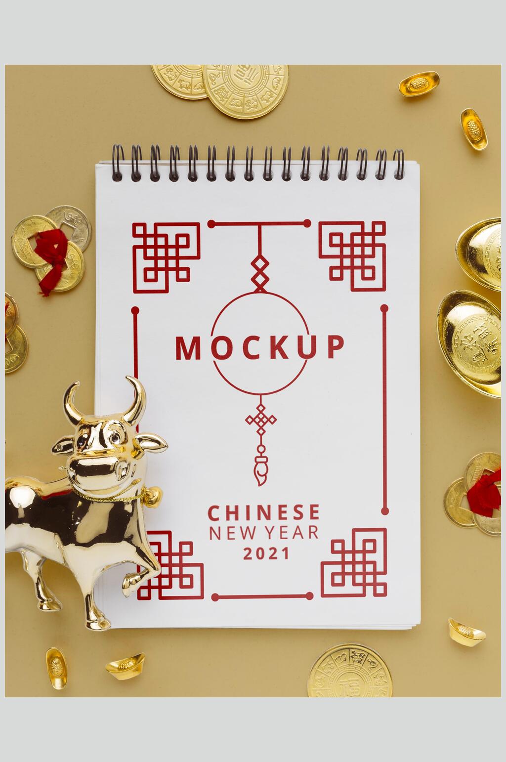 新中式新年红包物料样机素材