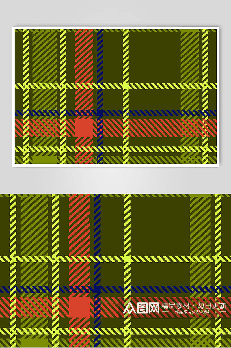 黄色清晰英伦彩色格子图案矢量素材素材