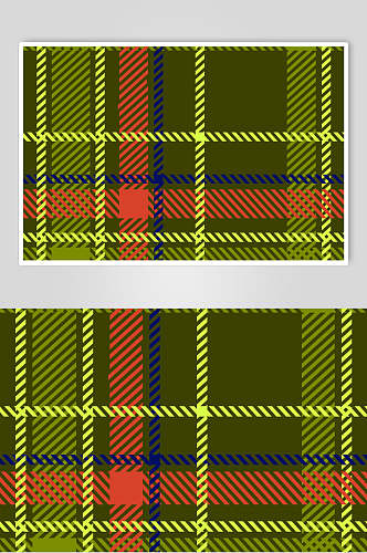 黄色清晰英伦彩色格子图案矢量素材