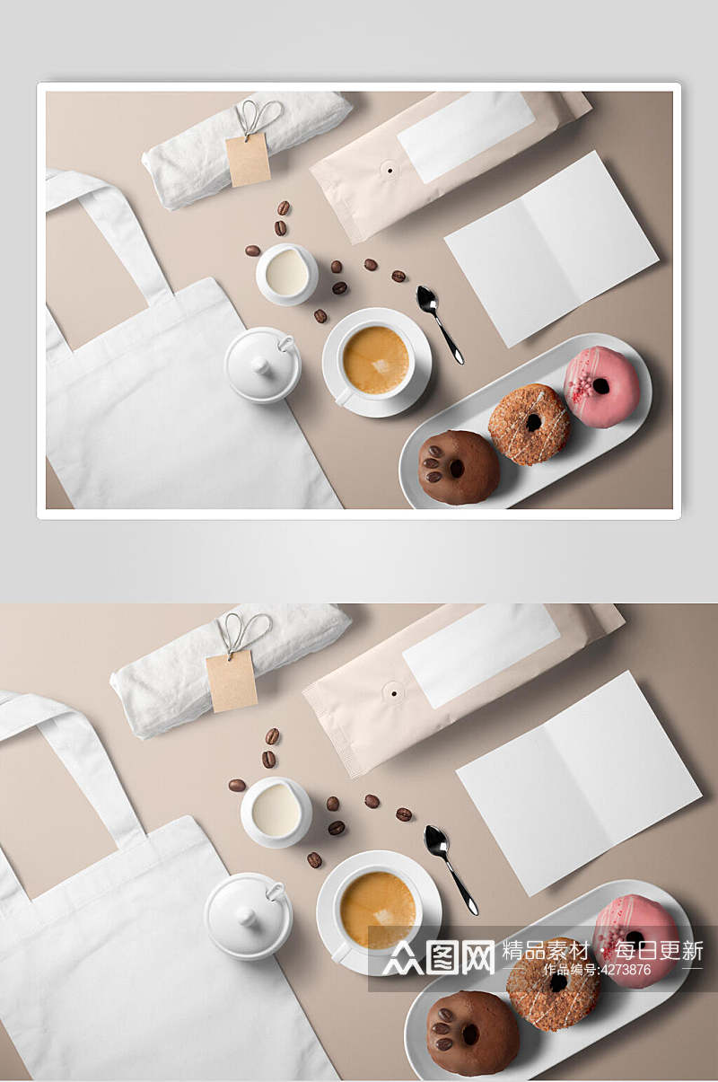 创意甜甜圈咖啡食物餐饮素材素材