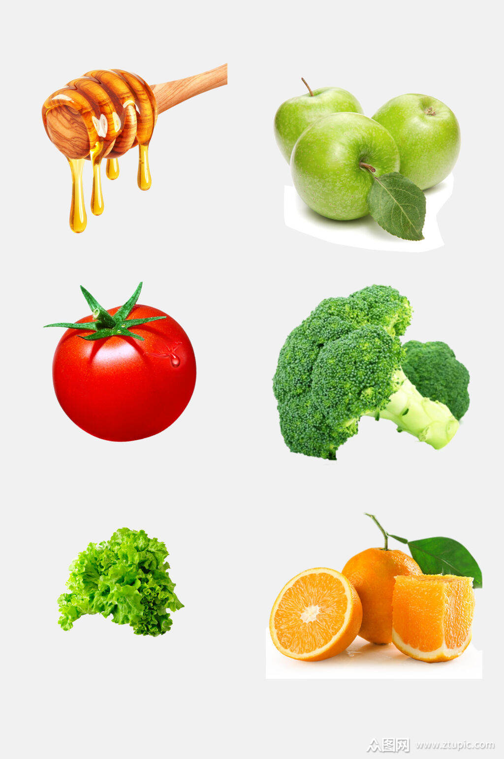 西红柿西蓝花新鲜食材果蔬免抠素材素材