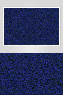 黑蓝线条简约古典日式纹样矢量素材