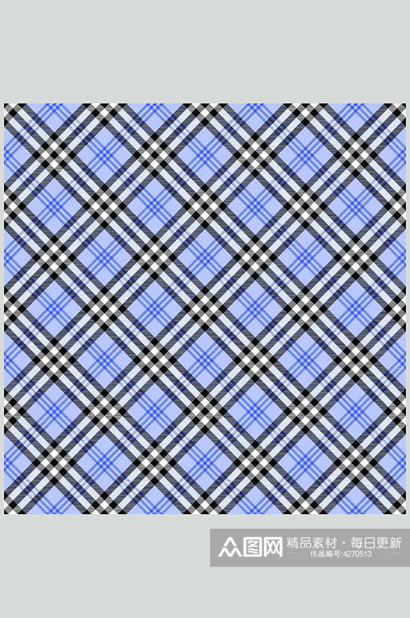 蓝色线条英伦彩色格子图案矢量素材素材