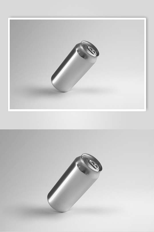 银色铝罐立体饮料瓶样机
