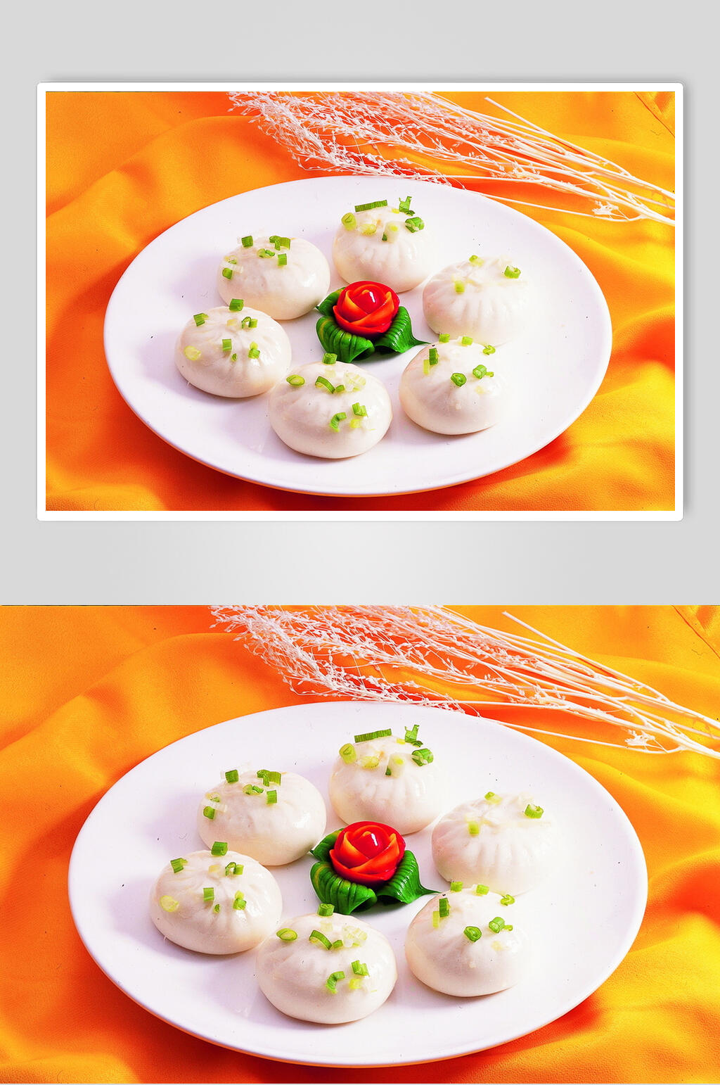 葱香包子中式早点美食图片素材