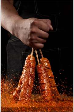 热狗烤串美食图片