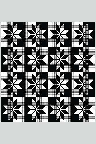 方格多边形黑格子图案矢量素材