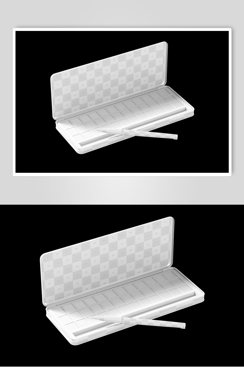 棋盘格眼影盘样机素材