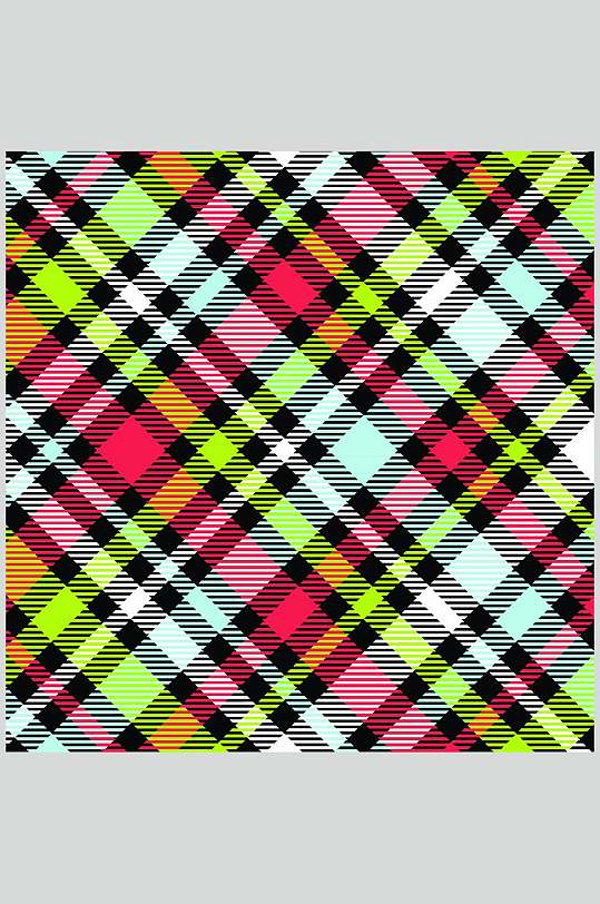 方形条纹彩色格子图案矢量素材