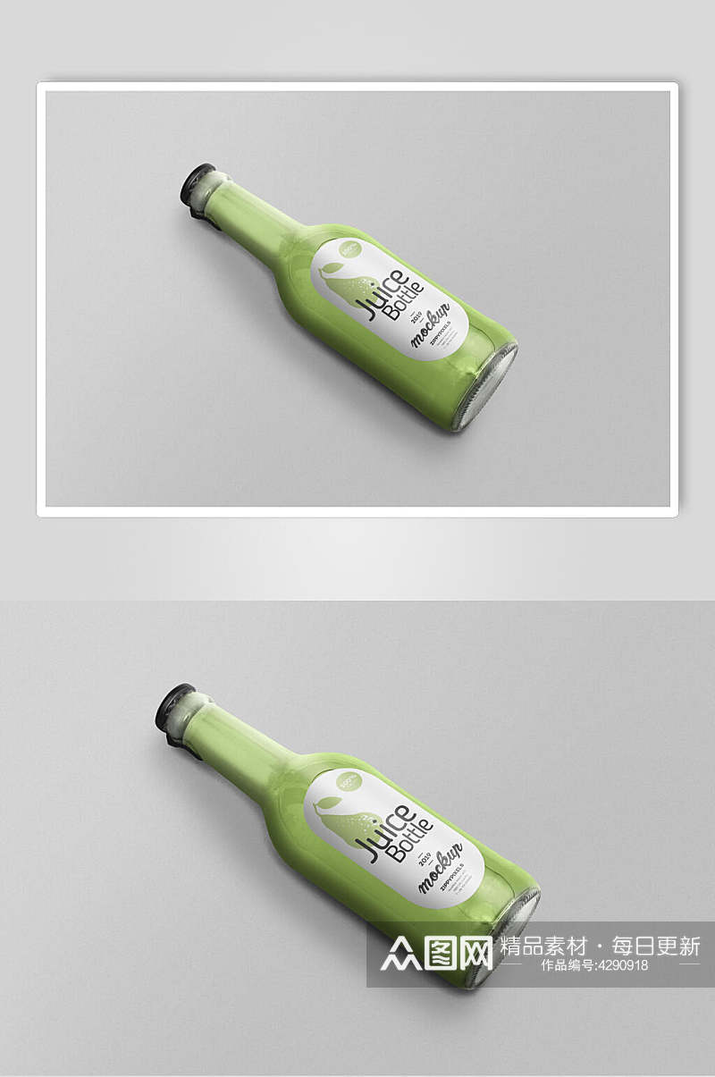 淡绿色饮料瓶样机素材