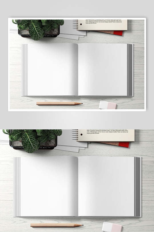 正方形画册书籍封面样机