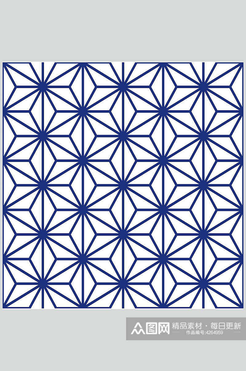 线条蓝白色中国风纹理图案矢量素材素材