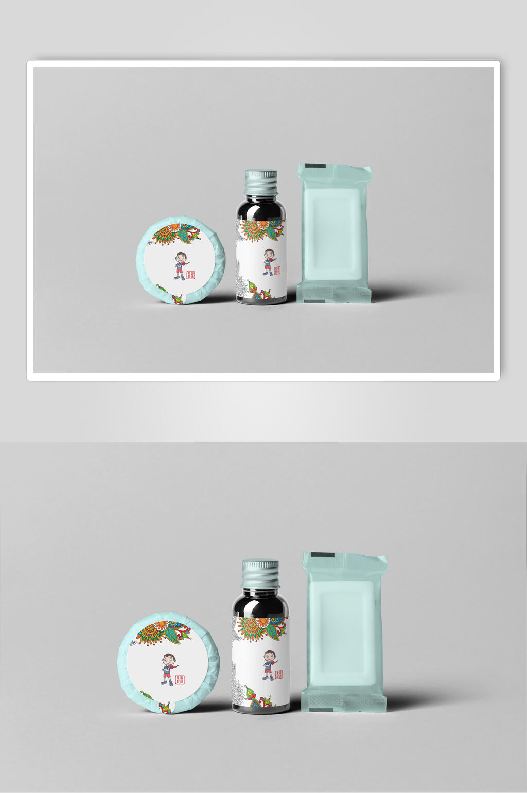 简约绿色包装设计样机素材