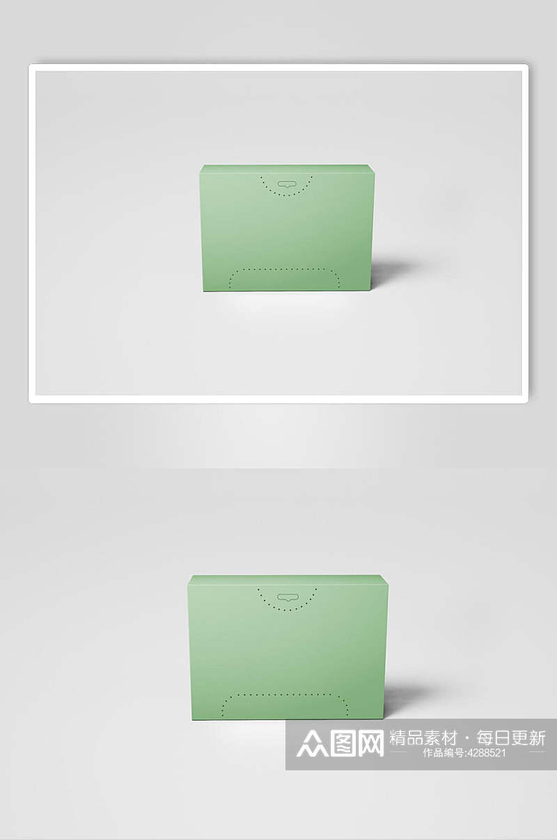 小清新抹茶绿抽纸巾盒样机素材