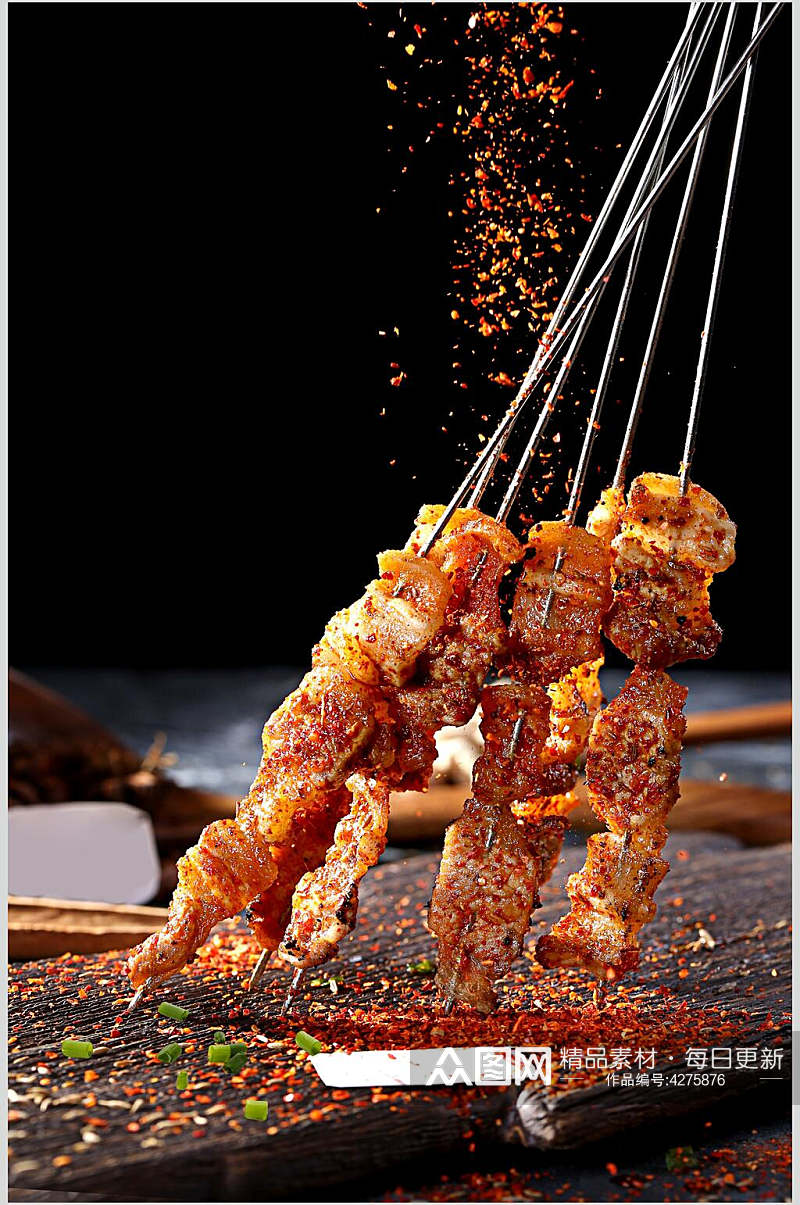 香辣牛肉烤串美食食品图片素材