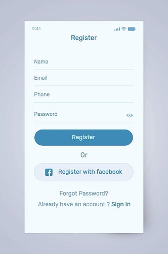 手机注册UI界面设计