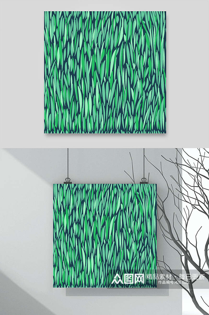 绿色线条高端创意日系森系背景素材素材