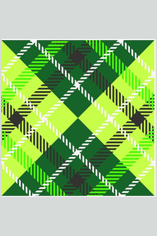 绿色清新英伦彩色格子图案矢量素材