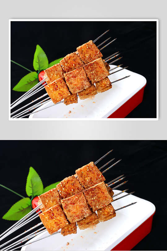 豆腐烤串美食图片