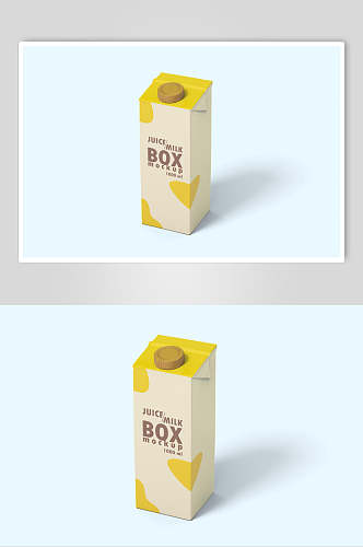 立体英文牛奶果汁饮品包装样机