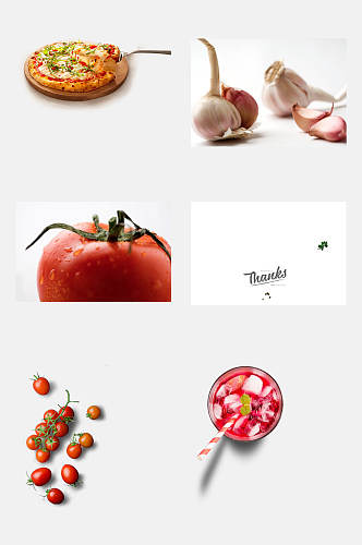 西红柿大蒜新鲜食材果蔬免抠素材