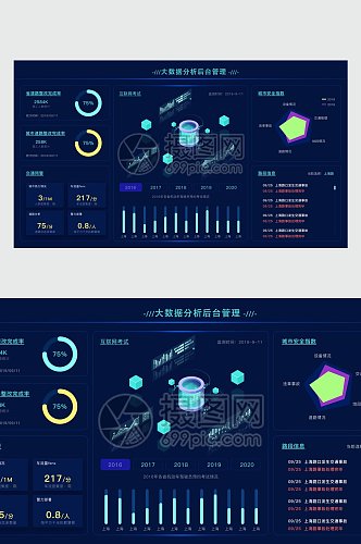 后台科技风UI设计 UI后台界面