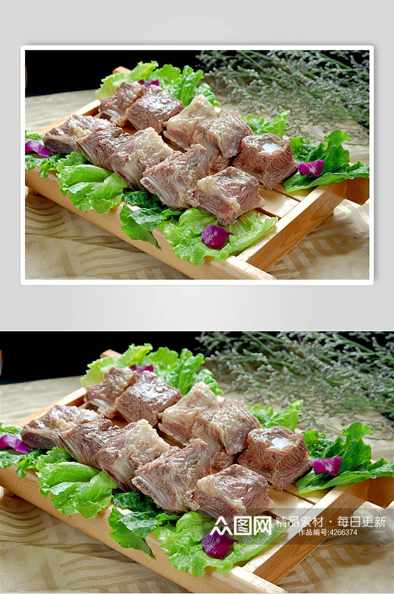 美食牦牛排火锅配菜图片素材