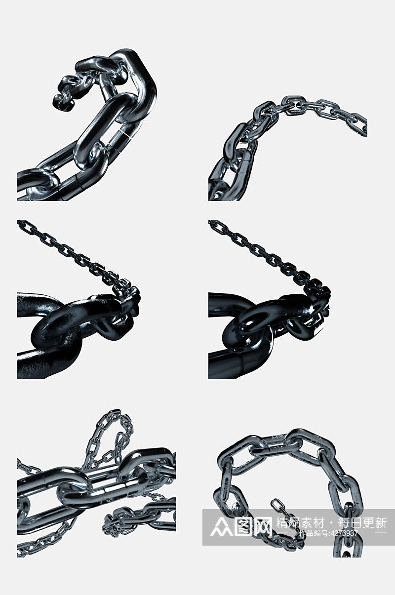 时尚金属铁链锁链免抠素材素材