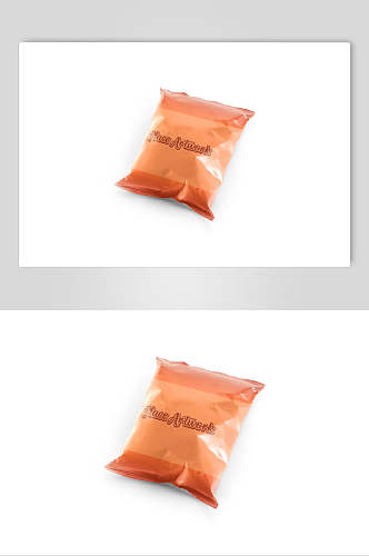 英文字母膨化袋橙零食包装样机
