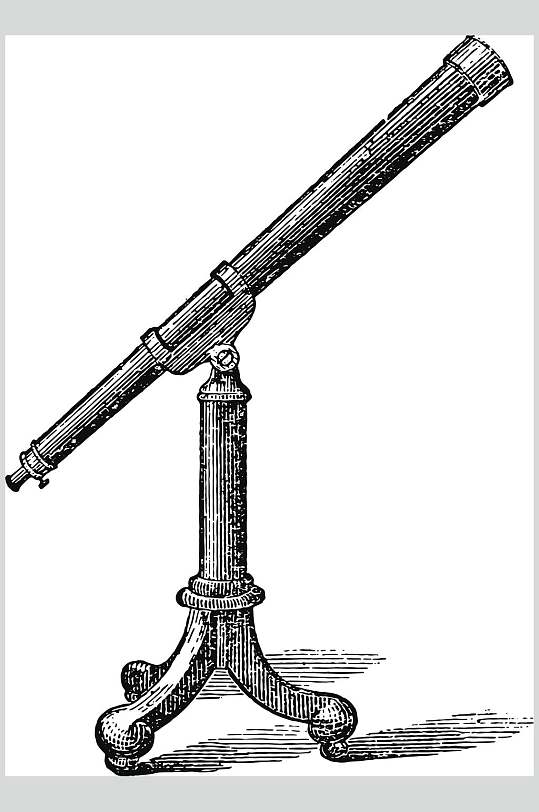 线条望远镜黑白占星术图案矢量素材